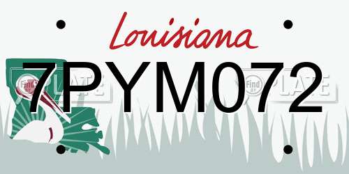 7PYM072 Louisiana License Plate
