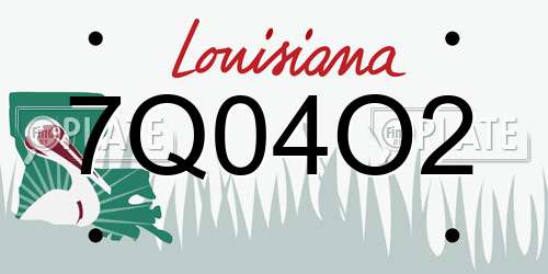 7Q04O2 Louisiana License Plate