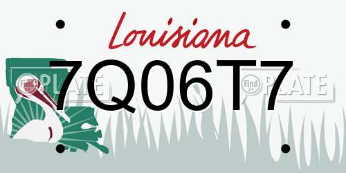 7Q06T7 Louisiana License Plate
