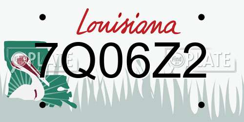 7Q06Z2 Louisiana License Plate
