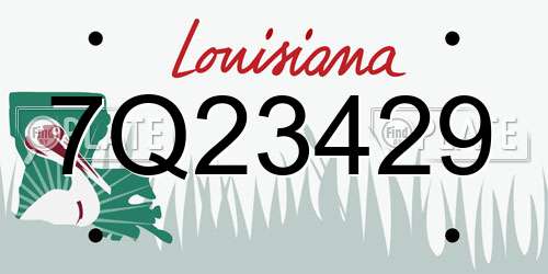7Q23429 Louisiana License Plate