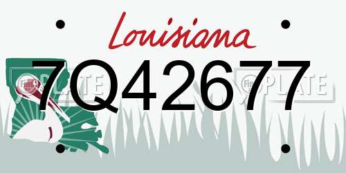 7Q42677 Louisiana License Plate