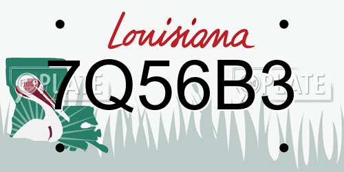 7Q56B3 Louisiana License Plate