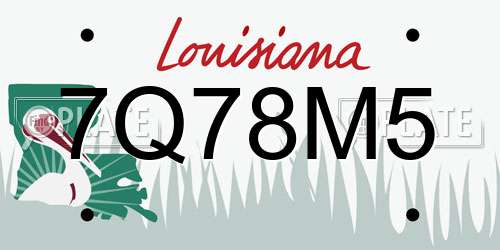 7Q78M5 Louisiana License Plate