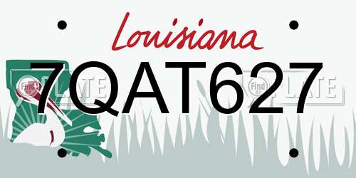 7QAT627 Louisiana License Plate