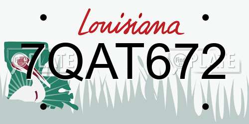 7QAT672 Louisiana License Plate