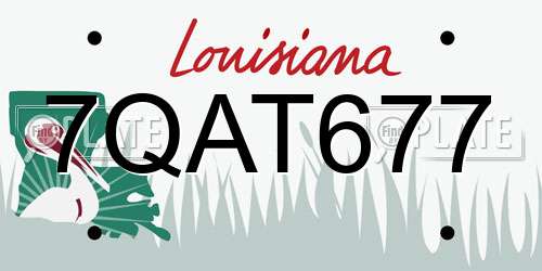 7QAT677 Louisiana License Plate