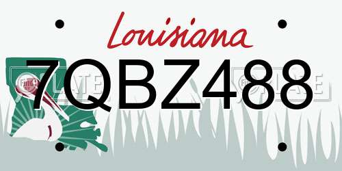 7QBZ488 Louisiana License Plate