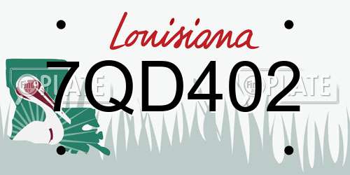 7QD402 Louisiana License Plate