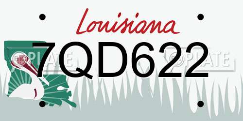 7QD622 Louisiana License Plate