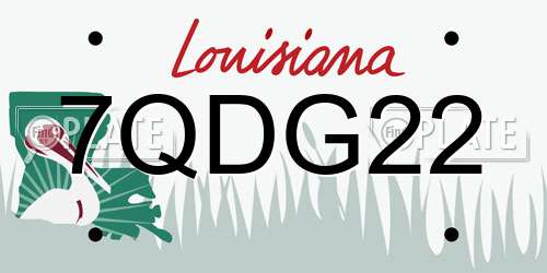 7QDG22 Louisiana License Plate