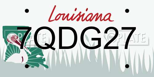 7QDG27 Louisiana License Plate
