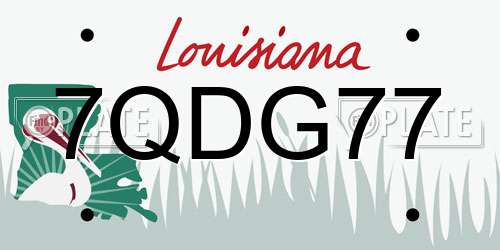 7QDG77 Louisiana License Plate