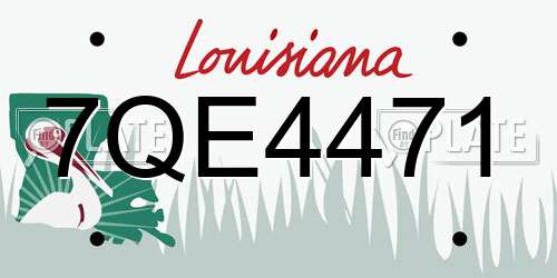 7QE4471 Louisiana License Plate