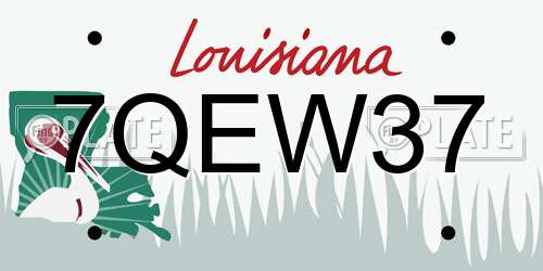 7QEW37 Louisiana License Plate