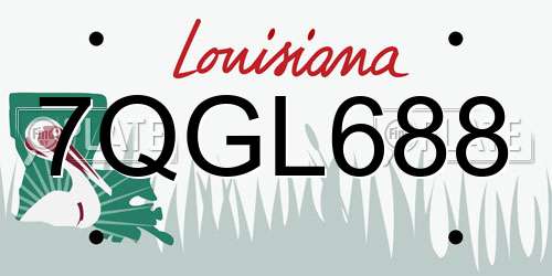 7QGL688 Louisiana License Plate