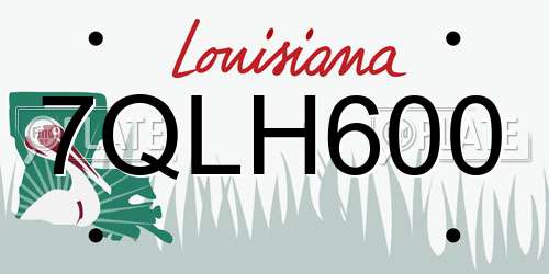 7QLH600 Louisiana License Plate