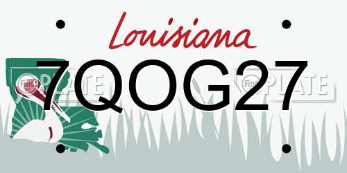 7QOG27 Louisiana License Plate