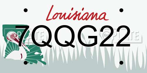 7QQG22 Louisiana License Plate