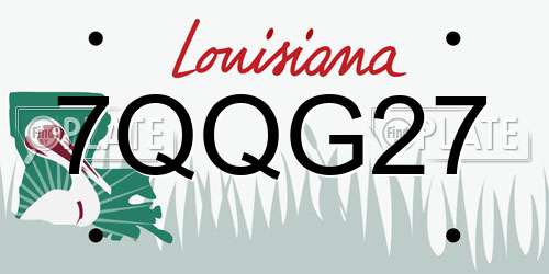 7QQG27 Louisiana License Plate