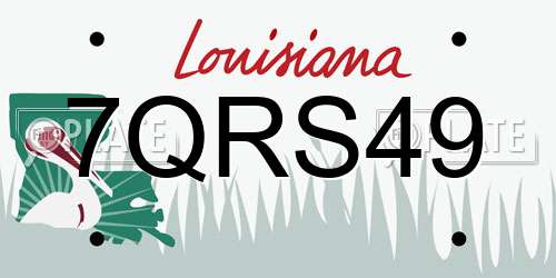 7QRS49 Louisiana License Plate