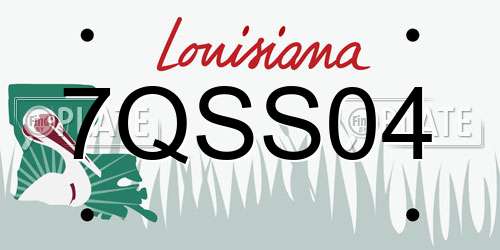 7QSS04 Louisiana License Plate