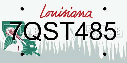 7QST485 Louisiana License Plate