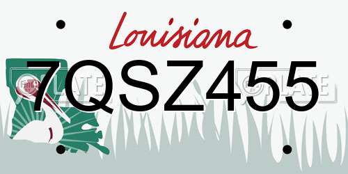 7QSZ455 Louisiana License Plate
