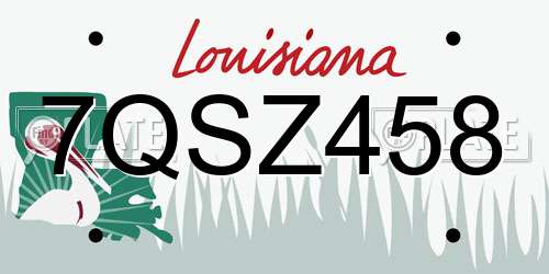 7QSZ458 Louisiana License Plate