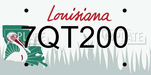 7QT200 Louisiana License Plate