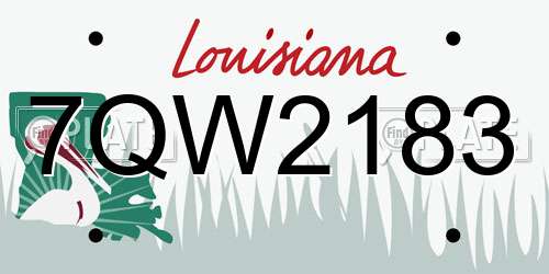 7QW2183 Louisiana License Plate