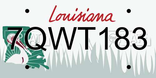 7QWT183 Louisiana License Plate