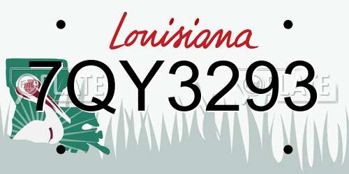 7QY3293 Louisiana License Plate