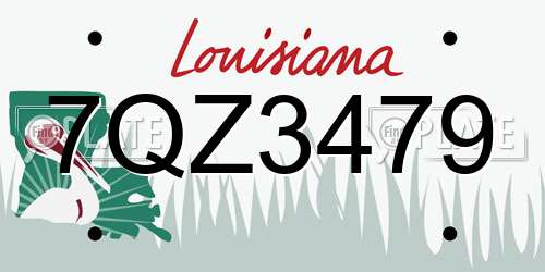 7QZ3479 Louisiana License Plate