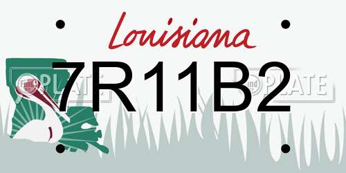 7R11B2 Louisiana License Plate