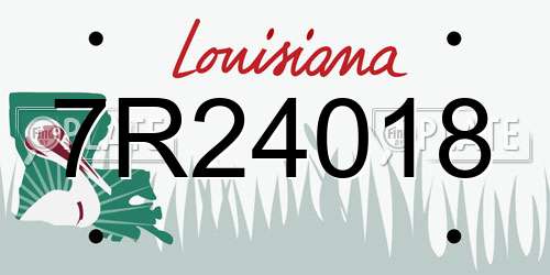 7R24018 Louisiana License Plate