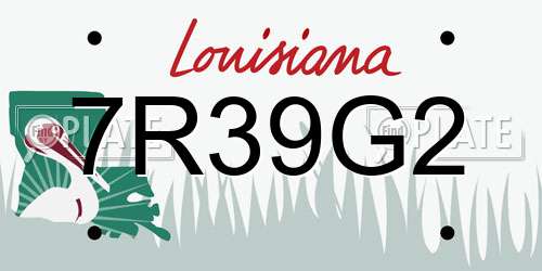 7R39G2 Louisiana License Plate