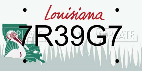 7R39G7 Louisiana License Plate