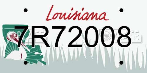 7R72008 Louisiana License Plate