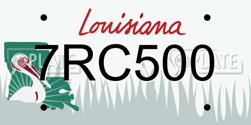 7RC500 Louisiana License Plate