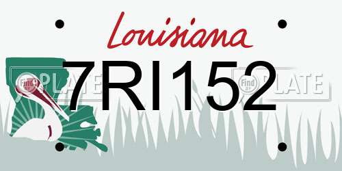 7RI152 Louisiana License Plate
