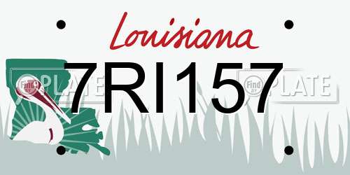 7RI157 Louisiana License Plate