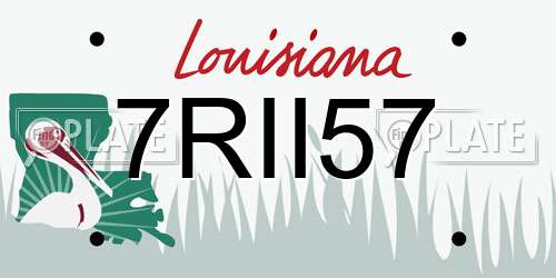 7RII57 Louisiana License Plate