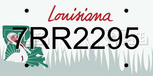 7RR2295 Louisiana License Plate