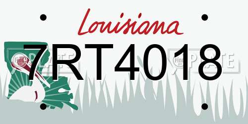 7RT4018 Louisiana License Plate