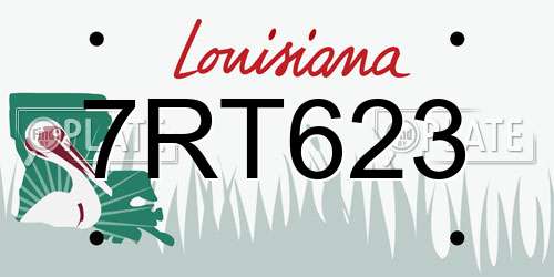 7RT623 Louisiana License Plate