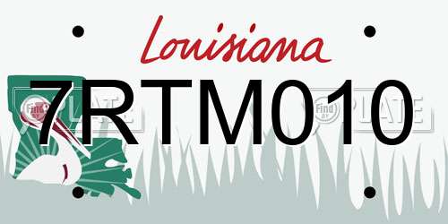 7RTM010 Louisiana License Plate