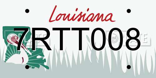 7RTT008 Louisiana License Plate