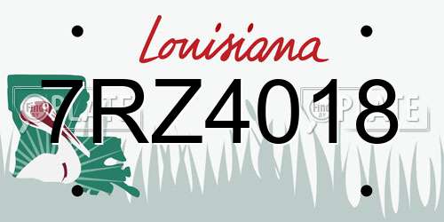 7RZ4018 Louisiana License Plate