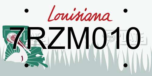 7RZM010 Louisiana License Plate